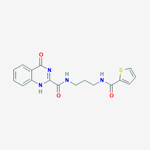 molecular formula C17H16N4O3S B252331 4-oxo-N-[3-(thiophene-2-carbonylamino)propyl]-1H-quinazoline-2-carboxamide 