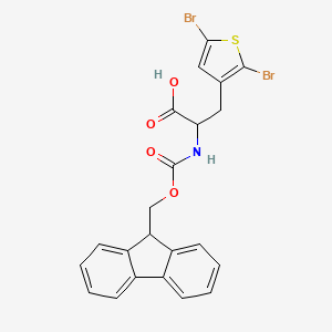 molecular formula C22H17Br2NO4S B2523317 3-(2,5-二溴噻吩-3-基)-2-(9H-芴-9-基甲氧羰基氨基)丙酸 CAS No. 2287267-84-7