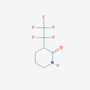 molecular formula C7H8F5NO B2523318 3-(1,1,2,2,2-Pentafluoroethyl)piperidin-2-one CAS No. 2445784-75-6