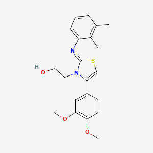 molecular formula C21H24N2O3S B2523319 (Z)-2-(4-(3,4-dimethoxyphenyl)-2-((2,3-dimethylphenyl)imino)thiazol-3(2H)-yl)ethanol CAS No. 928199-31-9