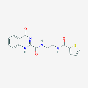 molecular formula C16H14N4O3S B252332 4-oxo-N-[2-(thiophene-2-carbonylamino)ethyl]-1H-quinazoline-2-carboxamide 