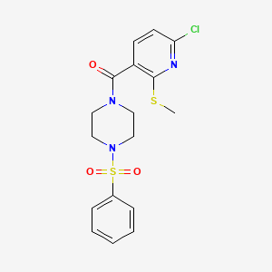 1-(Benzenesulfonyl)-4-[6-chloro-2-(methylsulfanyl)pyridine-3-carbonyl]piperazine