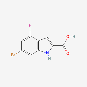 molecular formula C9H5BrFNO2 B2523322 6-bromo-4-fluoro-1H-indole-2-carboxylic Acid CAS No. 383132-69-2