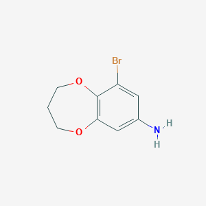molecular formula C9H10BrNO2 B2523326 9-溴-3,4-二氢-2h-1,5-苯并二氧杂戊环-7-胺 CAS No. 2241139-09-1