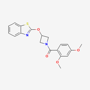molecular formula C19H18N2O4S B2523331 (3-(Benzo[d]thiazol-2-yloxy)azetidin-1-yl)(2,4-dimethoxyphenyl)methanone CAS No. 1421525-03-2
