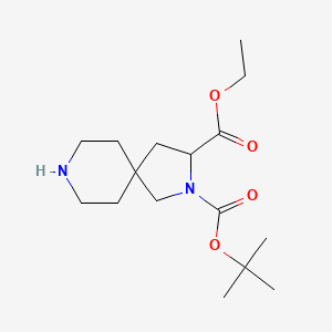 molecular formula C16H28N2O4 B2523334 2-tert-Butyl 3-ethyl 2,8-diazaspiro[4.5]decane-2,3-dicarboxylate CAS No. 1822453-48-4