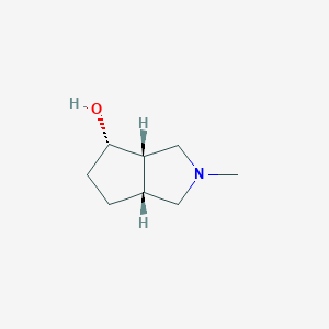 molecular formula C8H15NO B2523338 (3aS*,4S*,6aR*)-2-Methyl-octahydro-cyclopenta[c]pyrrol-4-ol CAS No. 2161096-01-9