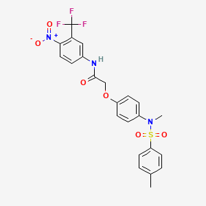 molecular formula C23H20F3N3O6S B2523341 2-[4-[甲基-(4-甲苯磺酰胺基)苯氧基]-N-[4-硝基-3-(三氟甲基)苯基]乙酰胺 CAS No. 398998-58-8