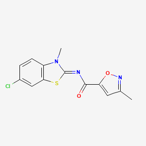 (E)-N-(6-chloro-3-methylbenzo[d]thiazol-2(3H)-ylidene)-3-methylisoxazole-5-carboxamide