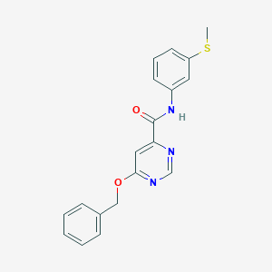 6-(benzyloxy)-N-(3-(methylthio)phenyl)pyrimidine-4-carboxamide