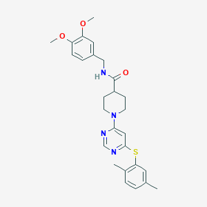 molecular formula C27H32N4O3S B2523358 N-(2,4-dimethylphenyl)-4-(2-piperidin-1-ylpyrimidin-5-yl)benzamide CAS No. 1116045-45-4