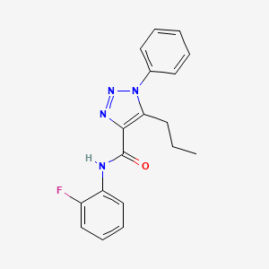 molecular formula C18H17FN4O B2523360 N-(2-氟苯基)-1-苯基-5-丙基-1H-1,2,3-三唑-4-甲酰胺 CAS No. 950241-50-6