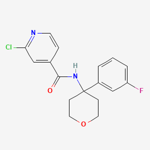 molecular formula C17H16ClFN2O2 B2523361 2-Chloro-N-[4-(3-fluorophenyl)oxan-4-YL]pyridine-4-carboxamide CAS No. 1436162-82-1