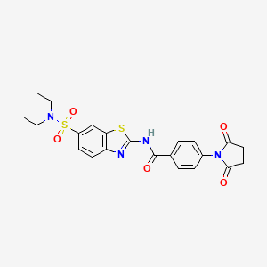 N-[6-(diethylsulfamoyl)-1,3-benzothiazol-2-yl]-4-(2,5-dioxopyrrolidin-1-yl)benzamide