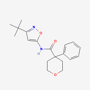 molecular formula C19H24N2O3 B2523370 N-(3-(tert-butyl)isoxazol-5-yl)-4-phenyltetrahydro-2H-pyran-4-carboxamide CAS No. 1257551-88-4