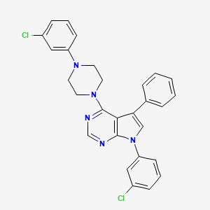 7-(3-chlorophenyl)-4-(4-(3-chlorophenyl)piperazin-1-yl)-5-phenyl-7H-pyrrolo[2,3-d]pyrimidine