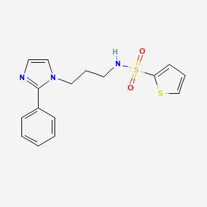 molecular formula C16H17N3O2S2 B2523375 N-(3-(2-Phenyl-1H-imidazol-1-yl)propyl)thiophen-2-sulfonamid CAS No. 1421471-82-0