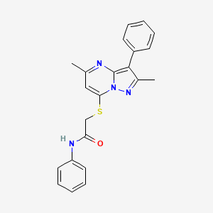 2-((2,5-dimethyl-3-phenylpyrazolo[1,5-a]pyrimidin-7-yl)thio)-N-phenylacetamide