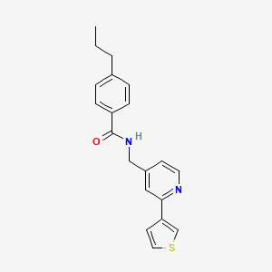 molecular formula C20H20N2OS B2523379 4-propyl-N-((2-(thiophen-3-yl)pyridin-4-yl)methyl)benzamide CAS No. 2034476-56-5
