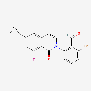 molecular formula C19H13BrFNO2 B2523381 2-Bromo-6-[6-cyclopropyl-8-fluoro-1-oxoisoquinolin-2(1H)-yl]benzaldehyde CAS No. 1642290-28-5