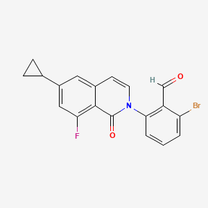 molecular formula C19H13BrFNO2 B2523381 2-溴-6-[6-环丙基-8-氟-1-氧代异喹啉-2(1H)-基]苯甲醛 CAS No. 1642290-28-5