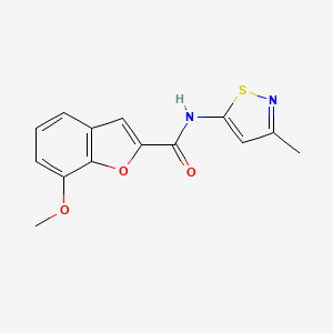 molecular formula C14H12N2O3S B2523383 7-methoxy-N-(3-methylisothiazol-5-yl)benzofuran-2-carboxamide CAS No. 1219911-58-6