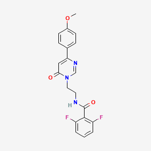 molecular formula C20H17F2N3O3 B2523387 2,6-difluoro-N-(2-(4-(4-methoxyphenyl)-6-oxopyrimidin-1(6H)-yl)ethyl)benzamide CAS No. 1351594-82-5