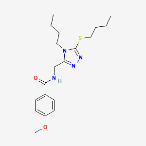 molecular formula C19H28N4O2S B2523390 N-[(4-丁基-5-丁基硫代-1,2,4-三唑-3-基)甲基]-4-甲氧基苯甲酰胺 CAS No. 476449-47-5