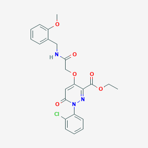 Ethyl 1-(2-chlorophenyl)-4-(2-((2-methoxybenzyl)amino)-2-oxoethoxy)-6-oxo-1,6-dihydropyridazine-3-carboxylate