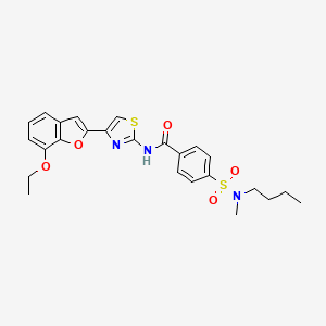 molecular formula C25H27N3O5S2 B2523400 4-[butil(metil)sulfamoil]-N-[4-(7-etoxi-1-benzofuran-2-il)-1,3-tiazol-2-il]benzamida CAS No. 921570-97-0