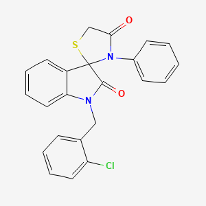 molecular formula C23H17ClN2O2S B2523406 1-(2-Chlorobenzyl)-3'-phenylspiro(2,3-dihydro-1H-indole-3,2'-thiazolidine)-2,4'-dione CAS No. 338418-98-7