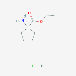 molecular formula C8H14ClNO2 B2523412 Ethyl 1-Amino-3-cyclopentenecarboxylate Hydrochloride CAS No. 76910-10-6