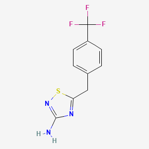 molecular formula C10H8F3N3S B2523413 5-[[4-(Trifluoromethyl)phenyl]methyl]-1,2,4-thiadiazol-3-amine CAS No. 1378925-62-2