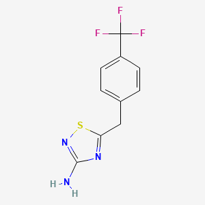 molecular formula C10H8F3N3S B2523413 5-[[4-(トリフルオロメチル)フェニル]メチル]-1,2,4-チアゾール-3-アミン CAS No. 1378925-62-2