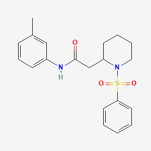 molecular formula C20H24N2O3S B2523420 2-(1-(苯磺酰)哌啶-2-基)-N-(间甲苯基)乙酰胺 CAS No. 1021040-40-3