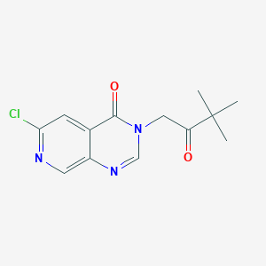 molecular formula C13H14ClN3O2 B2523421 6-chloro-3-(3,3-dimethyl-2-oxobutyl)-3H,4H-pyrido[3,4-d]pyrimidin-4-one CAS No. 1795520-14-7