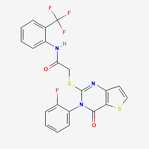 2-{[3-(2-fluorophenyl)-4-oxo-3,4-dihydrothieno[3,2-d]pyrimidin-2-yl]sulfanyl}-N-[2-(trifluoromethyl)phenyl]acetamide