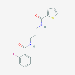 molecular formula C15H15FN2O2S B252343 N-(3-{[(2-fluorophenyl)carbonyl]amino}propyl)thiophene-2-carboxamide 