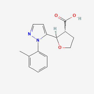 molecular formula C15H16N2O3 B2523430 (2R,3R)-2-[2-(2-Methylphenyl)pyrazol-3-yl]oxolane-3-carboxylic acid CAS No. 1807920-94-0