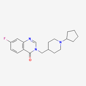 3-[(1-Cyclopentylpiperidin-4-yl)methyl]-7-fluoroquinazolin-4-one