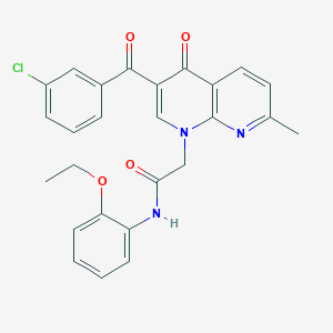 2-(3-(3-chlorobenzoyl)-7-methyl-4-oxo-1,8-naphthyridin-1(4H)-yl)-N-(2-ethoxyphenyl)acetamide