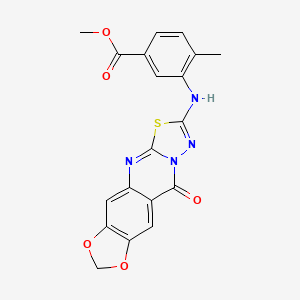 methyl 4-methyl-3-((10-oxo-10H-[1,3]dioxolo[4,5-g][1,3,4]thiadiazolo[2,3-b]quinazolin-2-yl)amino)benzoate