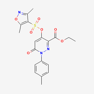Ethyl 4-(((3,5-dimethylisoxazol-4-yl)sulfonyl)oxy)-6-oxo-1-(p-tolyl)-1,6-dihydropyridazine-3-carboxylate