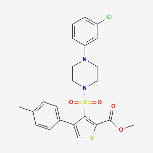 Methyl 3-{[4-(3-chlorophenyl)piperazin-1-yl]sulfonyl}-4-(4-methylphenyl)thiophene-2-carboxylate