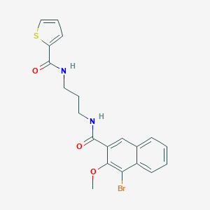 molecular formula C20H19BrN2O3S B252345 N-(3-{[(4-bromo-3-methoxynaphthalen-2-yl)carbonyl]amino}propyl)thiophene-2-carboxamide 