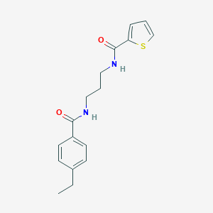 molecular formula C17H20N2O2S B252346 N-(3-{[(4-ethylphenyl)carbonyl]amino}propyl)thiophene-2-carboxamide 