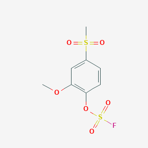 molecular formula C8H9FO6S2 B2523467 1-Fluorosulfonyloxy-2-methoxy-4-methylsulfonylbenzene CAS No. 2411310-04-6