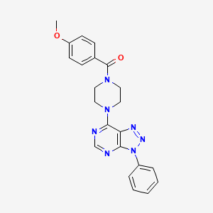 molecular formula C22H21N7O2 B2523471 1-(4-メトキシベンゾイル)-4-{3-フェニル-3H-[1,2,3]トリアゾロ[4,5-d]ピリミジン-7-イル}ピペラジン CAS No. 920405-16-9