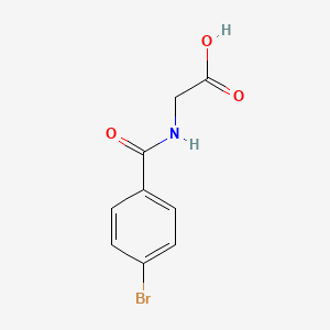 molecular formula C9H8BrNO3 B2523476 2-[(4-bromobenzoyl)amino]acetic Acid CAS No. 18815-75-3; 1891-95-8