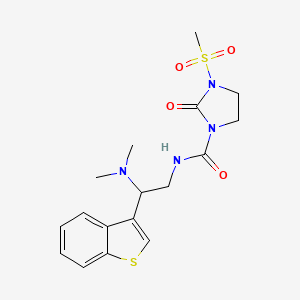 molecular formula C17H22N4O4S2 B2523482 N-(2-(benzo[b]thiophen-3-yl)-2-(dimethylamino)ethyl)-3-(methylsulfonyl)-2-oxoimidazolidine-1-carboxamide CAS No. 2034300-18-8